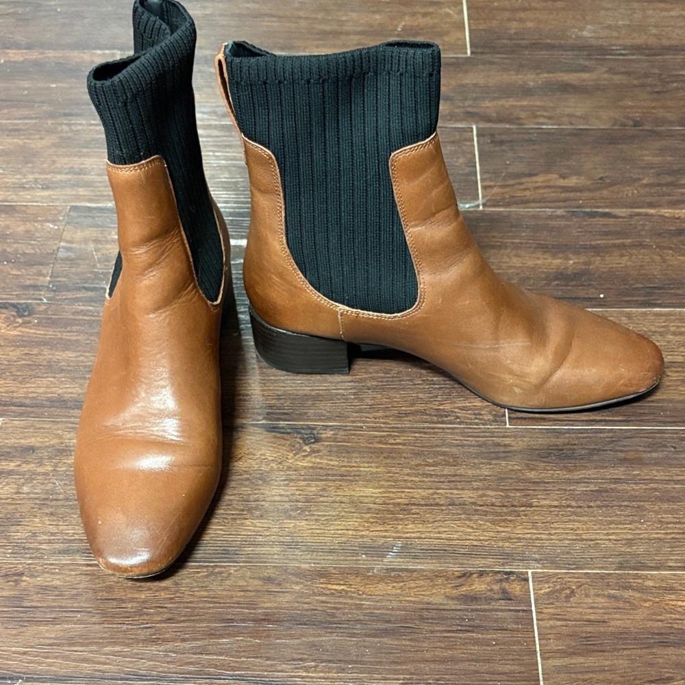 J Crew Brown Leather Ankle Boots